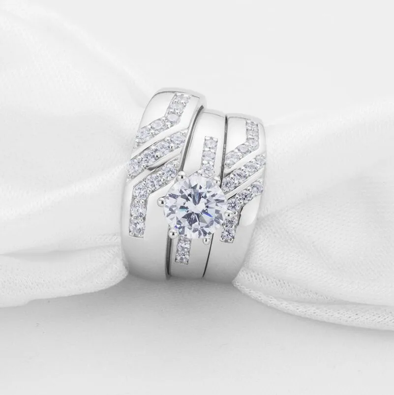 

1.25 carat ring SONA silver ring 925 sterling silver couple ring customized diamond ring (XJ)