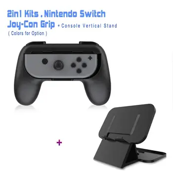 

NS NX Accessories, Joy-Con Controller Grip Extended Comfort Controller Grip + Vertical Viewing Stand All for Nintendo Switch