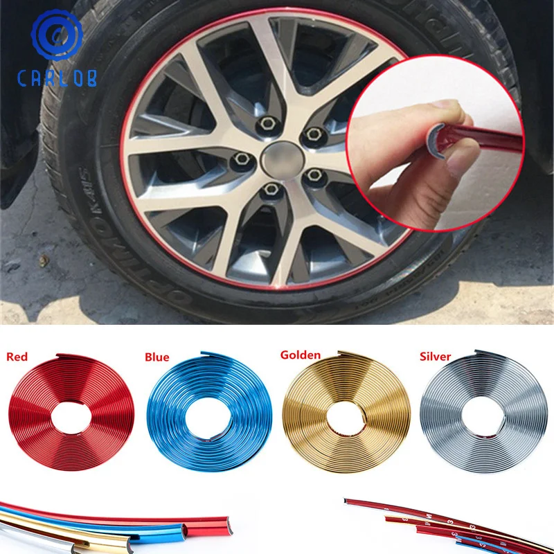 

CARLOB 2M Car Rim Sticker Chrome Wheel Hub Grille Clip Headlight Strip Protection Decoration Car-styling Exterior Accessories