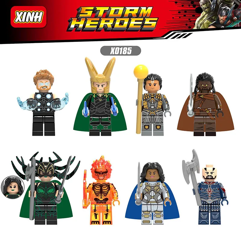 New Figures Action Building blocks Super Hero Thor Loki Hela Storm Heros Set Bricks Toys Compatible with Block Fantasy | Игрушки и хобби