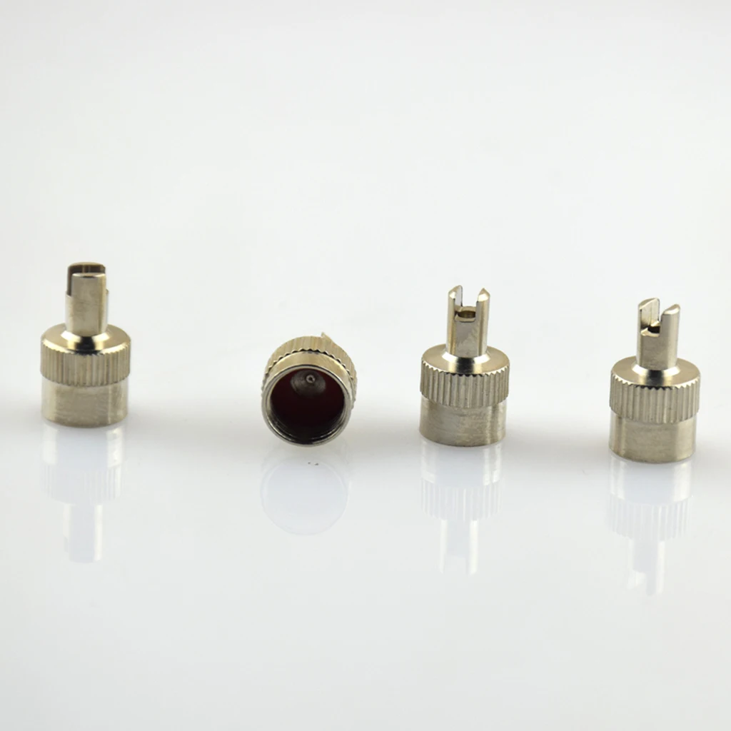 4Pcs Copper Slotted Head Valve Stem Caps Car Motorcyle Wheel Tire Stem Air Valve Caps  W/ Remover Tool