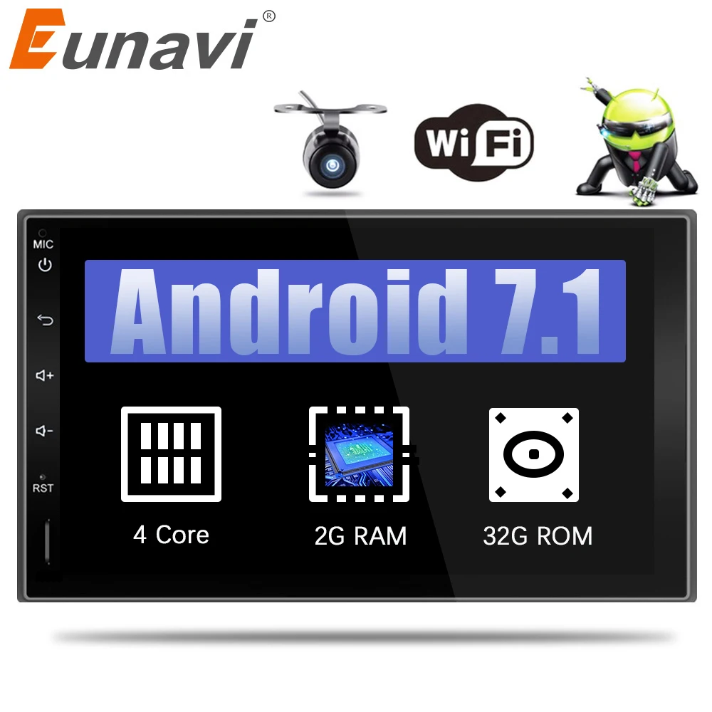 Eunavi 2 Din 7 Android 6 0 7 1 2din New Universal font b Car b