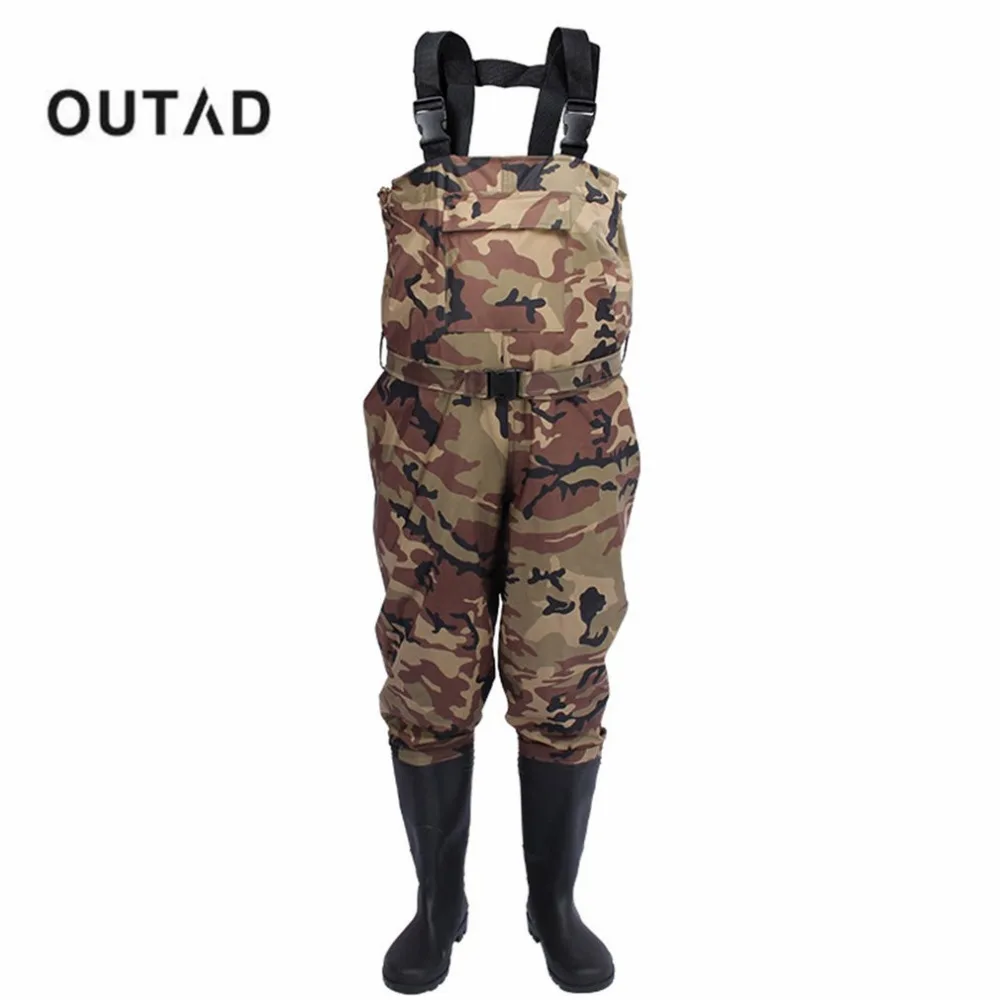 

New Camouflage Thicker Waterproof Fishing Boots Pants Breathable Chest Wading Farming Overalls for Outdoor Fishing Waders 8 size