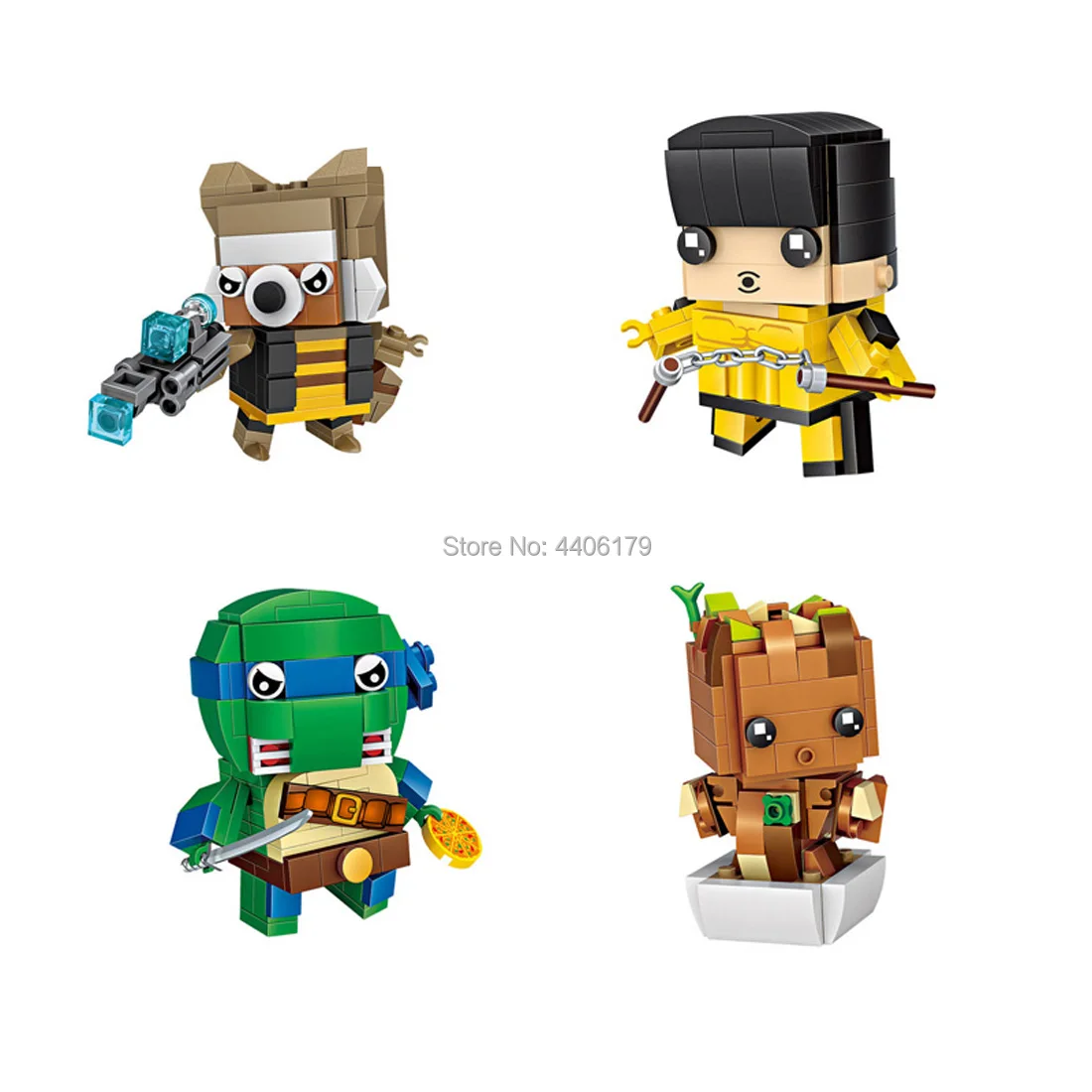 

hot LegoINGlys creators Marvel Super hero mini Rocket raccoon Ninja Turtle Micro Diamond Building Block figures brick toys gift