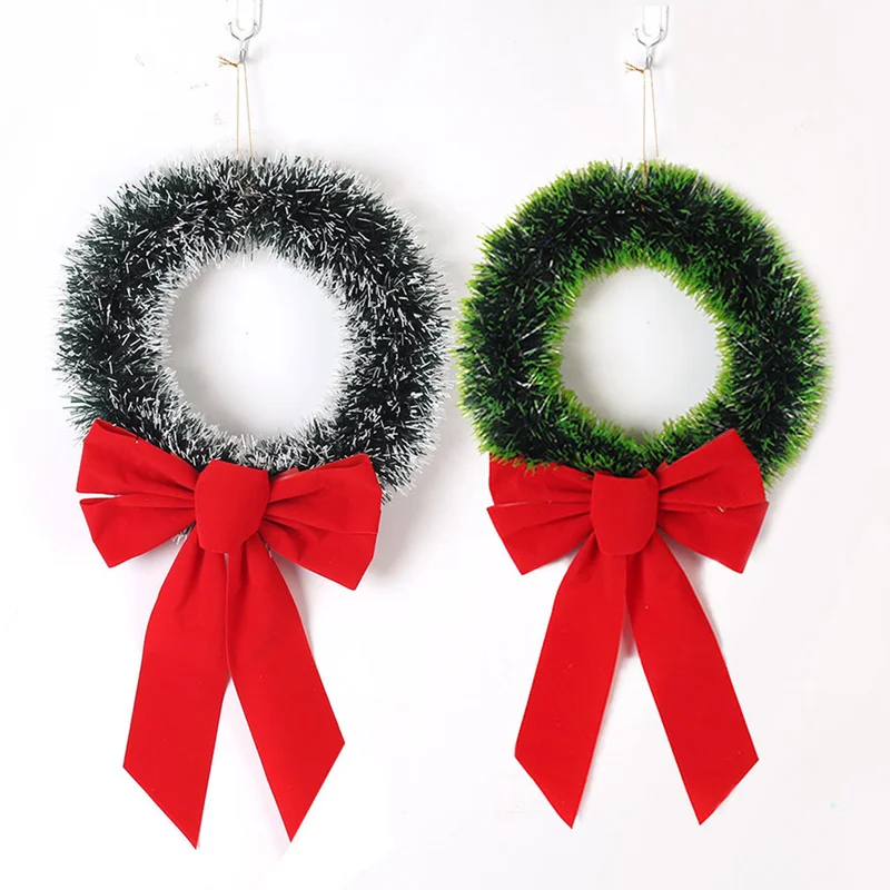 

Pine Merry Christmas Garland Ornaments Decorative Green White Artificial Xmas Tree Rattan Banner Decorations for Home Toys
