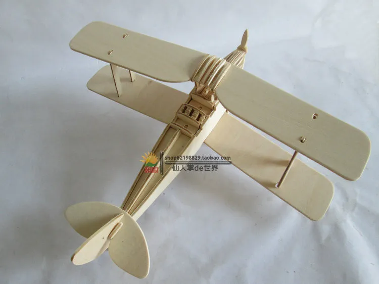 Детские игрушки 3D модель самолета деревянные пазлы ручной работы тигровый Мотылек летная игрушка "самолет"