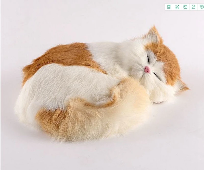 Dorimytrader Pop Plush Simulation Cat Toy Lifelike Lovely Realistic Pets Cat Doll Decoration for Car Gift 27x18x10 DY80005 (21)_1