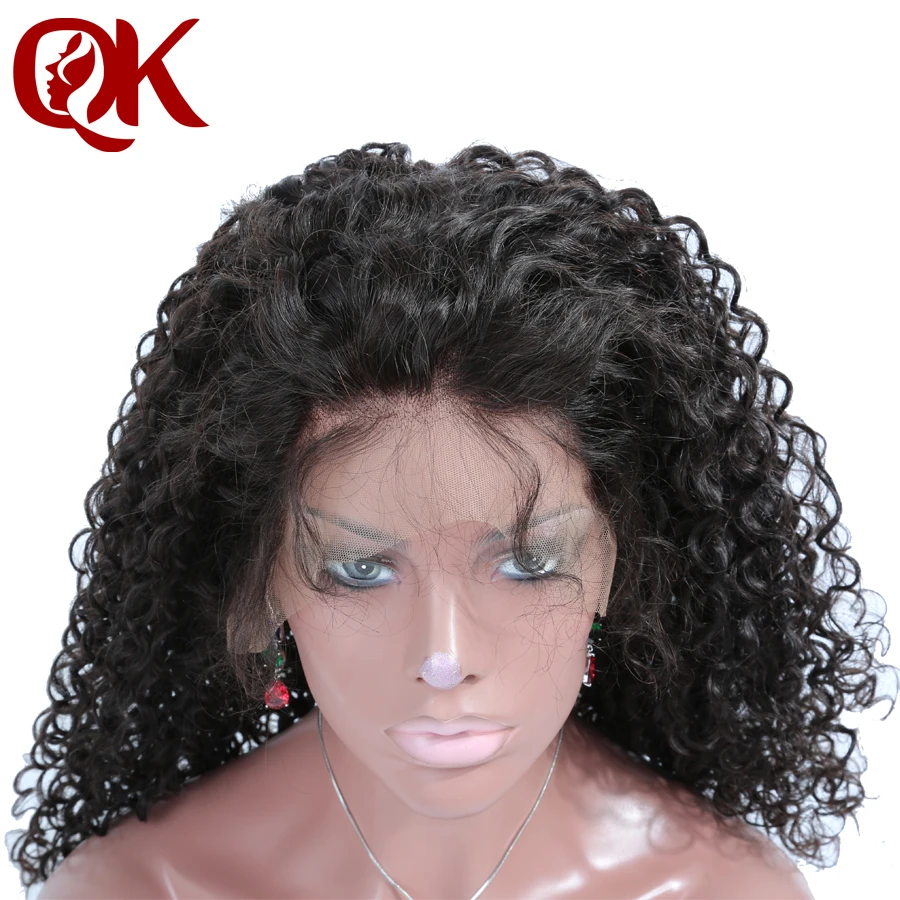 QueenKing волосы 180% плотность полный кружево человеческие волосы парики для женщин натуральный цвет Вьющиеся бразильские волосы remy