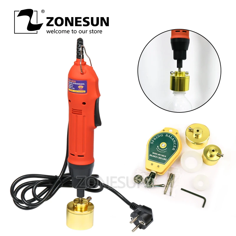 ZONESUN Portable Hand held Electric Bottle Capping Machine  for Screw Capper Plastic Bottle Capper Capping Machines(10-30MM)