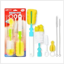 6 шт. детская молочная щетка для бутылочки для кормления Ручной Портативный Нейлон и 360 градусов губка трубка очиститель