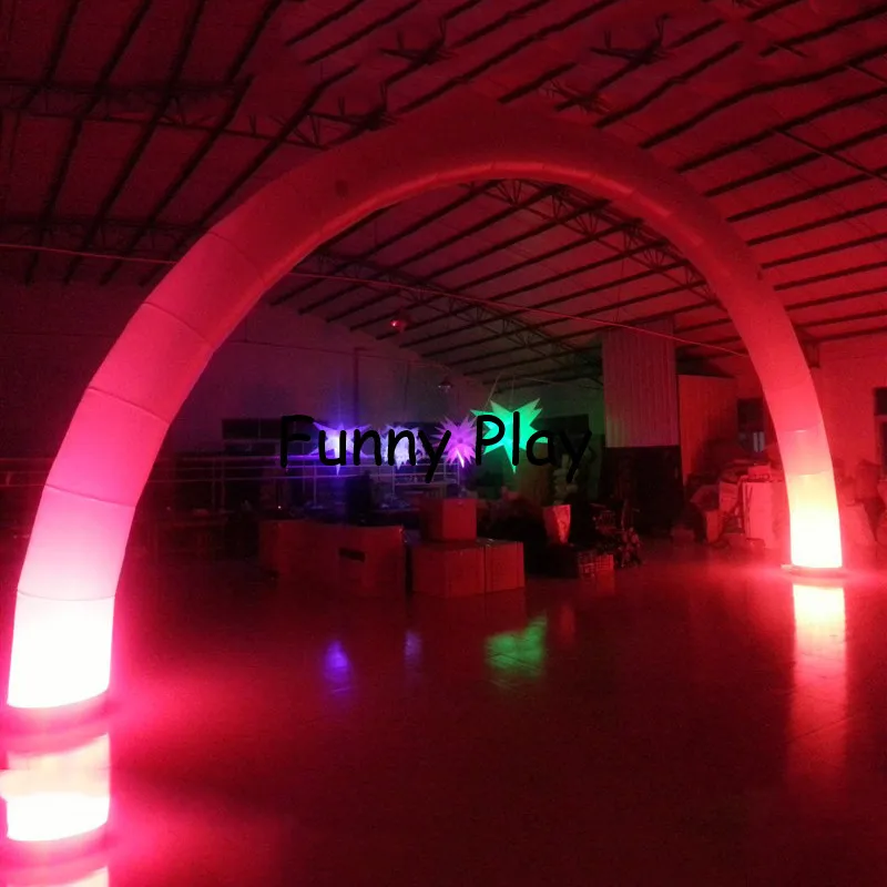 Надувная Радуга Арка с RGB освещением для шоу led освещенная надувная АРКА для гонки бегущий шар в форме арки для вечерние свадебные