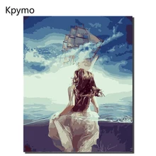 Kpymo картина по номерам на холст своими руками Безрамная картина маслом домашний декор Настенная картина VA-0357