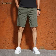 Comlion мужские шорты кэжуал, Лидер продаж, хлопковые однотонные шорты Для мужчин до колена Длина летние грузовые шорты брюки мужские Высокое качество F19