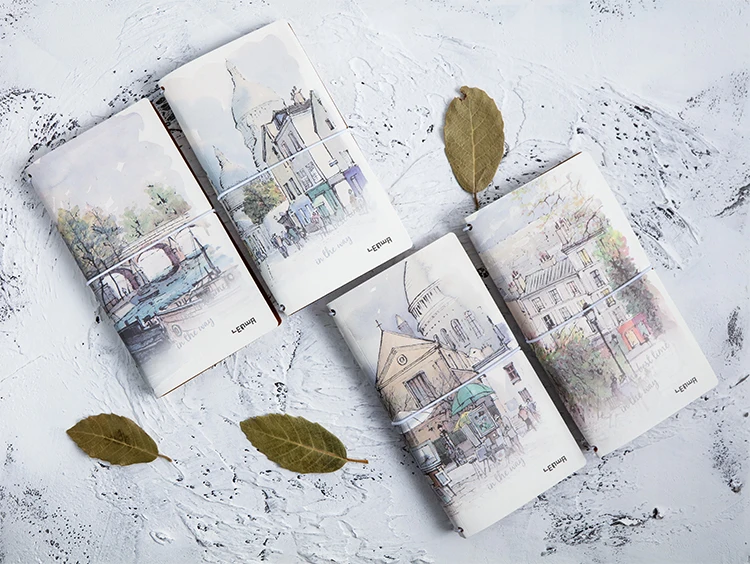 

Cheng Jia Brand Vintage Student Leather Hand Book With Notepad Creative Tie Strap Schedule Notebook Stationery Soft Copy Book