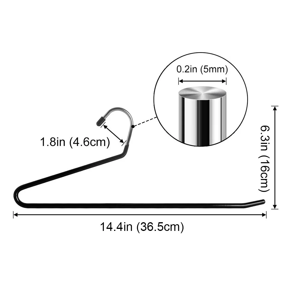 10 шт. домашний Экономия пространства вешалка органайзер для шкафа металлический крючок открытый конец брюки Нескользящие подвесные брюки