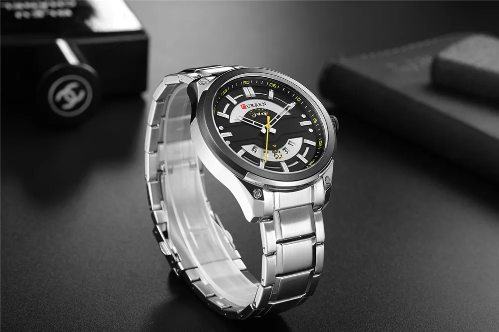 CURREN 8319 Black Stainless Steel Men watch
