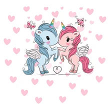 Милый единорог, фламинго, настенные наклейки для детской комнаты, для девочек, для украшения спальни, сделай сам, плакат, мультфильм, животные, обои, наклейки на стену