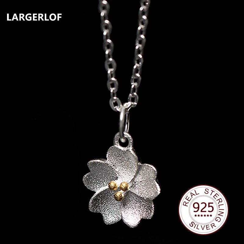 

LARGERLOF Flower Necklace 925 Silver Pendant Necklace 2017 Fashion Women Moon N pendant TL11065