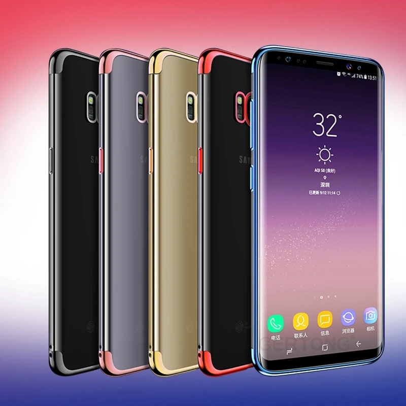 

Plating Soft TPU Case For Samsung Galaxy A5 A7 A8 A6 Plus J7 Pro 2018 A3 J3 J5 J7 2017 2016 S9 S8 Plus Note 8 S7 S6 Edge Cover