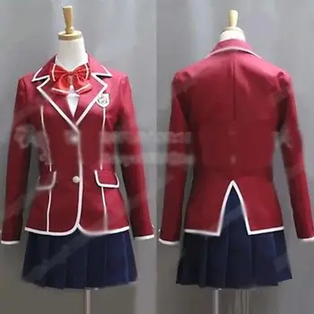 

Guilty Crown YUZURIHA INORI Cosplay Costume Red Student Uniform Full Set