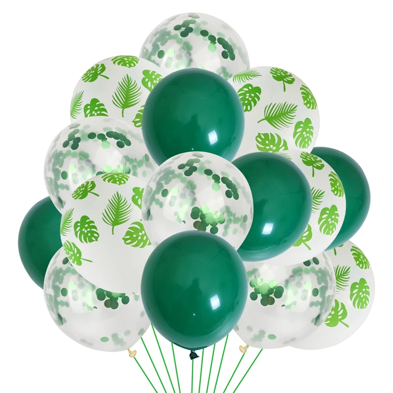 Зеленые шары пальмовый лист шары из латекса животный лес День рождения воздушные шары Гавайские вечерние украшения джунгли воздушные шары животные шары День рождения
