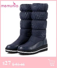 MEMUNIA/российские зимние сапоги; женские теплые сапоги до колена с круглым носком; Модные женские зимние сапоги до бедра на меху; водонепроницаемая обувь; botas
