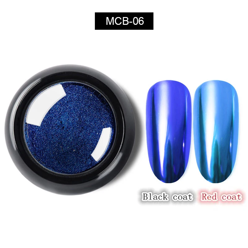 0,5 г/кор. супер блеск лак с зеркальным эффектом пудра Дизайн ногтей украшения металлический хром пыль маникюр лак для ногтей Дизайн Пигмент - Цвет: MCB-06