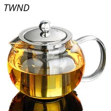Стеклянный чайник с фильтром из нержавеющей стали китайский кунг фу термостойкие посуда