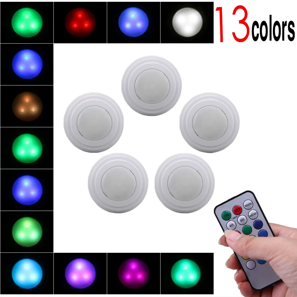

13 Colors 3LED Wireless Remote Dimmable Touch Sensor LED Under Cabinet Lights For Wardrobe Hallway Stair Kitchen LED Night Lamp