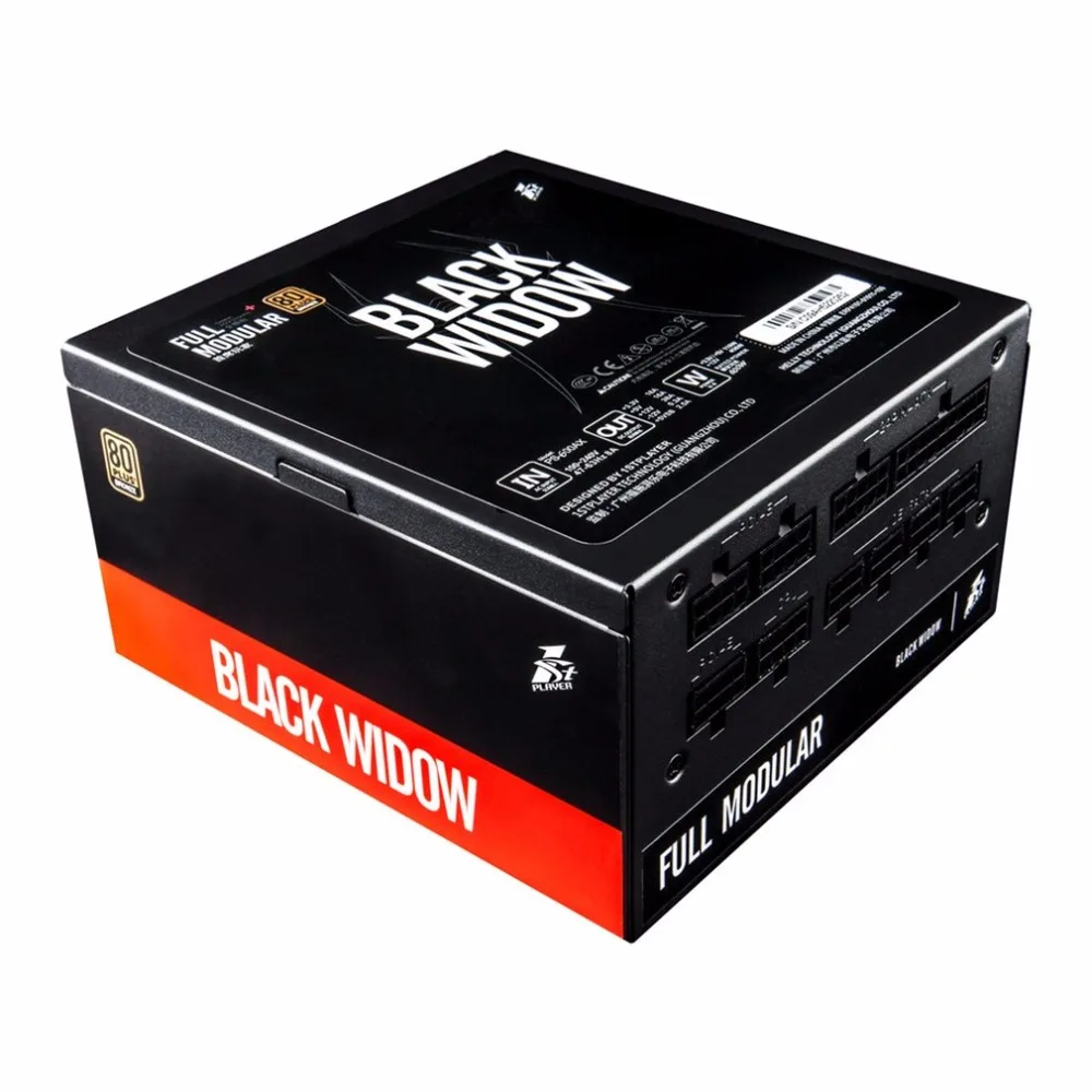 

1STPLAYER BLACK WIDOW Full Modular Power Supply 80PLUS Bronze APFC Full Range Input With 140mm Hydraulic Bearing Fan PS-600AX