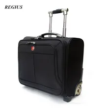 REGIUS Commercial Travel Bag Trolley luggage ,High Quality 17″ Travel Suitcase, Universal wheel Aluminium alloy rod Trolley