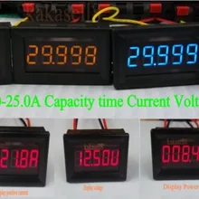 Светодиодный индикатор батареи ток Напряжение метр Ёмкость время питания Тестер 12 В 24 В свинцово-кислотная литиевая батарея 5A