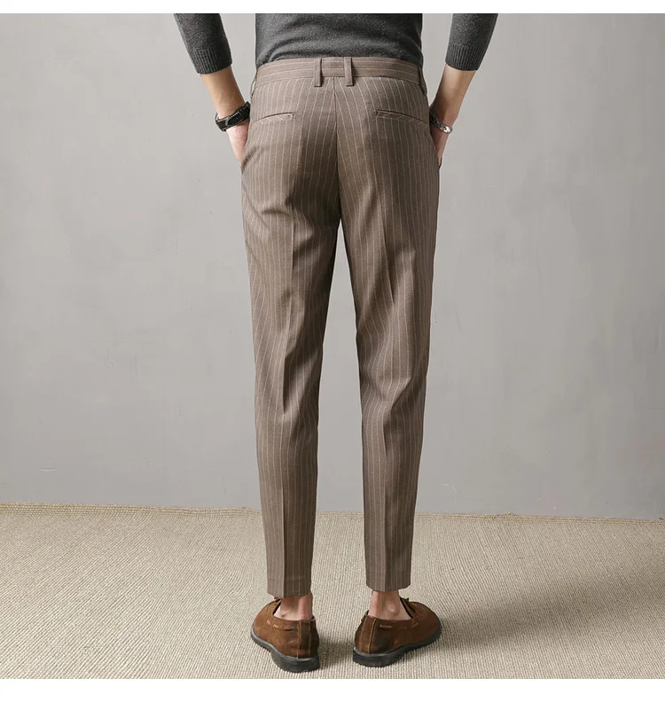 KOLMAKOV Новинка 2019 года до щиколотки костюмы брюки для мужчин s офисные для мужчин платье в полоску Бизнес Брюки Высокое качество работы брюки