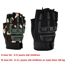 Камуфляжные тактические перчатки с полупальцами для детей, для походов, охоты, альпинизма, езды на велосипеде, для девочек и мальчиков, перчатки