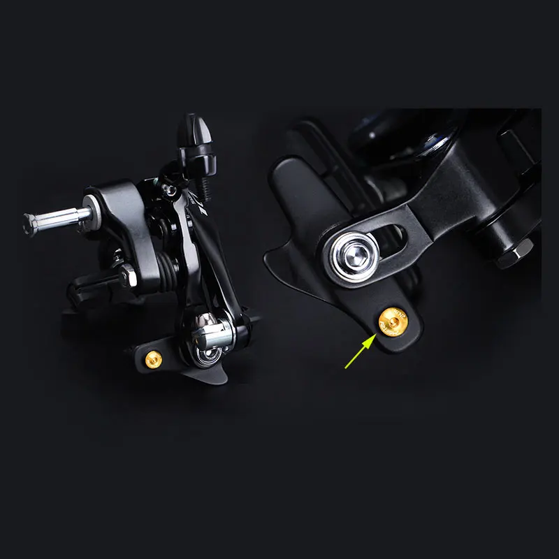 

RISK 4pcs/Lot Road Bike Caliper Brake Release Screw Titanium Alloy C Brake Clamp Fixed Screw Fine Adjustment Bolts Bicycle parts