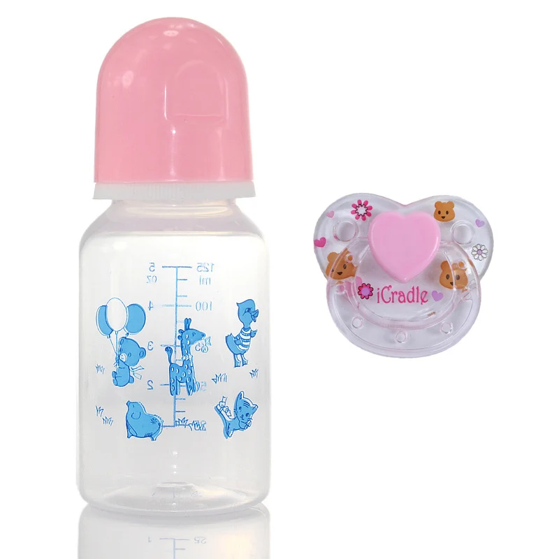 Reborn Baby Dolls бутылка молока reborn Младенцы пластиковые реалистичные мультфильм синий или розовый можно выбрать Аксессуары куклы бутылки соска - Цвет: pink
