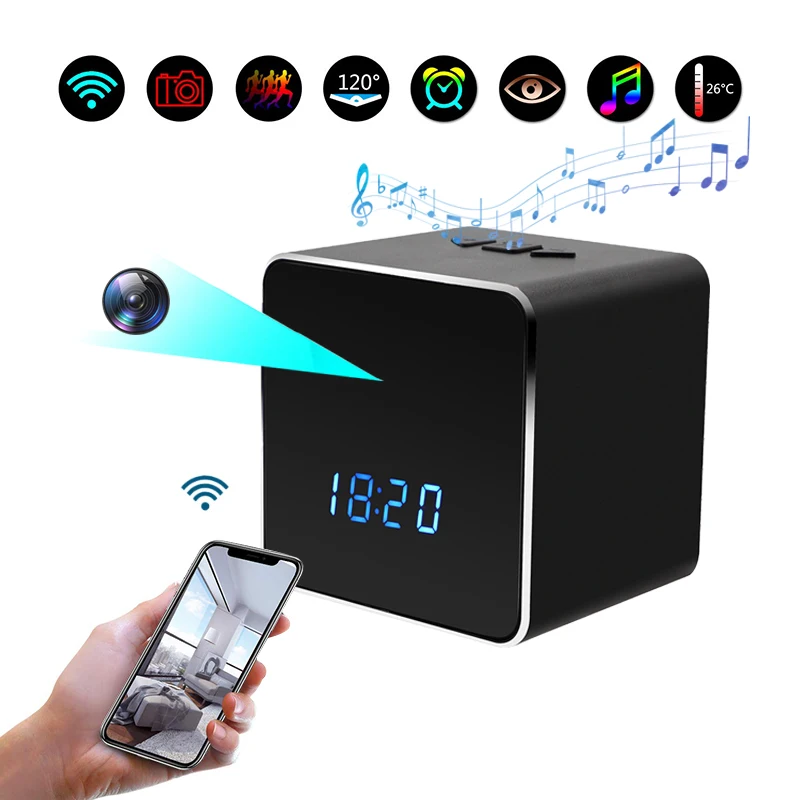 

Meichun 1080P WIFI Mini Camera Time Alarm Wireless Nanny Clock Camera Security Night Vision Motion Detection Secret Micro Cam