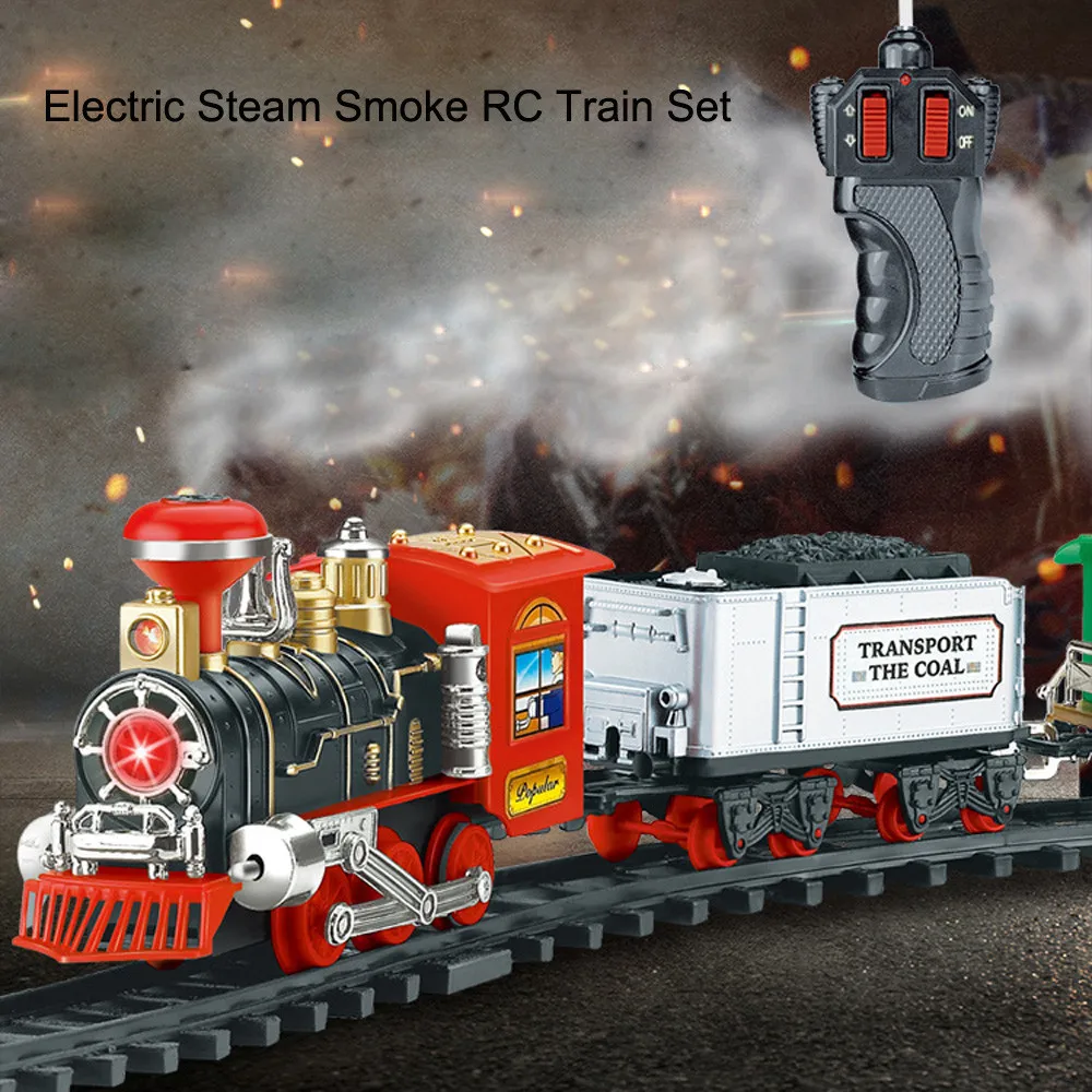 

Radio-Controlled Anti-stress Boy Remote Control Conveyance Car Electric Steam Smoke RC Train Set Model Fun Toy Kid Gift YE11.28