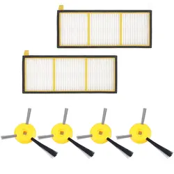 Вакуумный фильтр и боковым щеткам обеспечен запасных частей для Акула литий-ионный робот Rv700 Rv720 Rv750 Rv750C Rv755-включает в себя 4 боковым щеткам