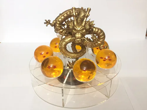 Dragon ball Z Shenron ПВХ фигурка figuas dbz dragon ball z модель игрушки шары дракона+ 7 шт. пвх шары+ полка Стрекоза DIY53 - Цвет: Gold