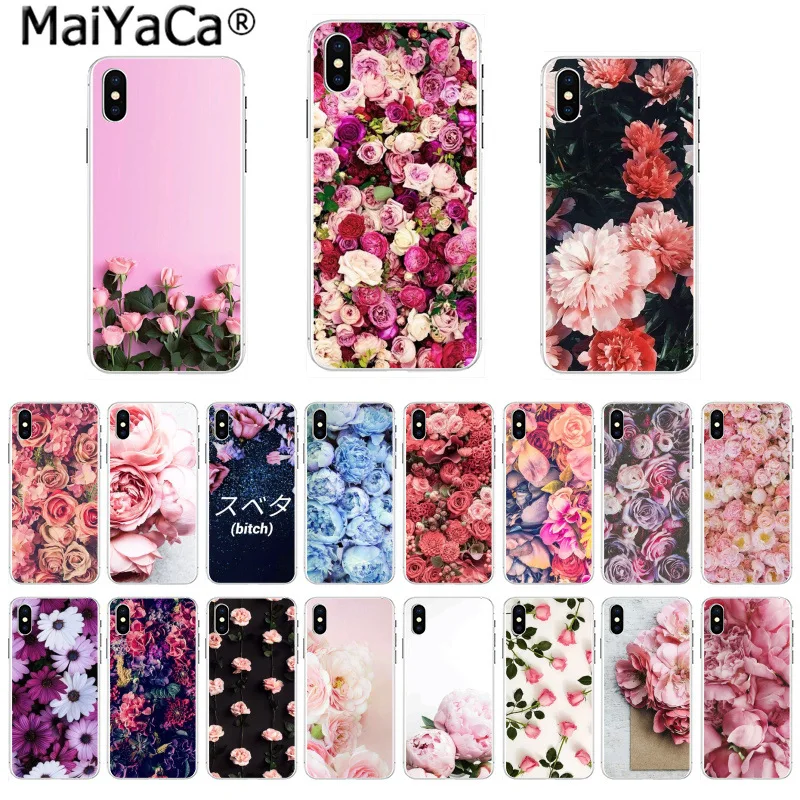

MaiYaCa Amazing landscape Phone Case Flower Pink Peonies Peony for iPhone 8 7 6 6S Plus X 5 5S SE 44S XS XR XS max mobile cover
