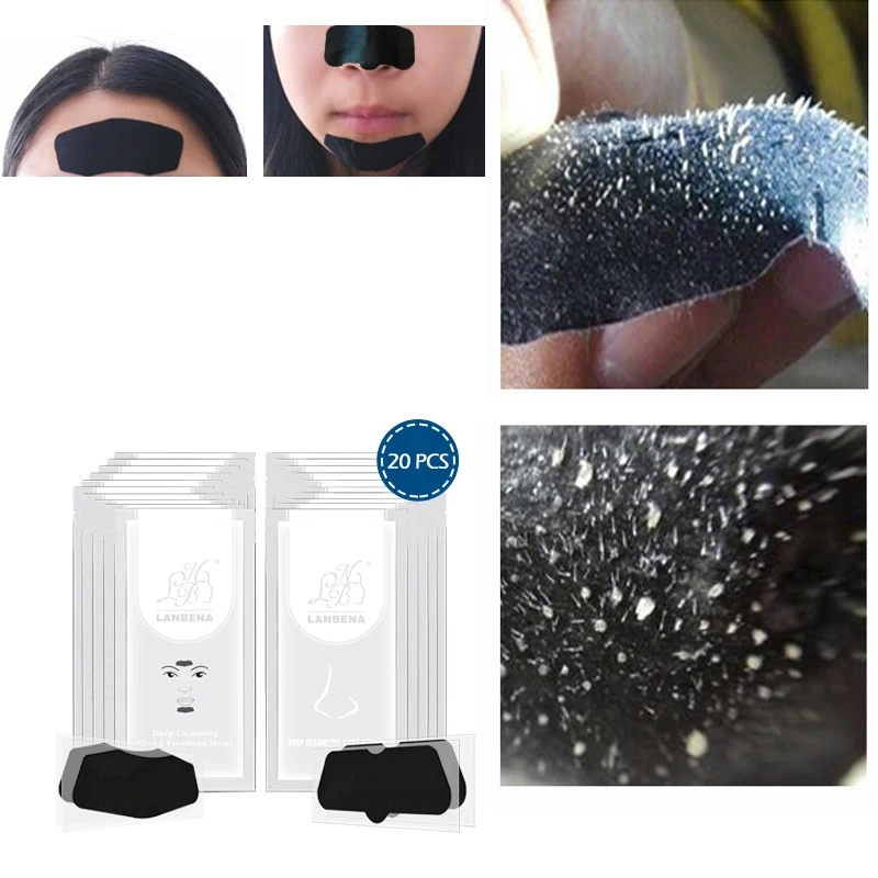 

LANBENA Blackhead Remover Nose Mask Acne Treatment Pore Strip Black Mask Peeling Black Head Deep Clean Skin Care Face Mask 20PCS