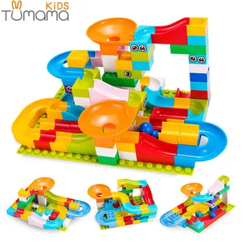

Tumama Kids Track Building Blocks Educational Toy Marble Race Run Maze Balls Funnel Slide Big Building BrickToys for children