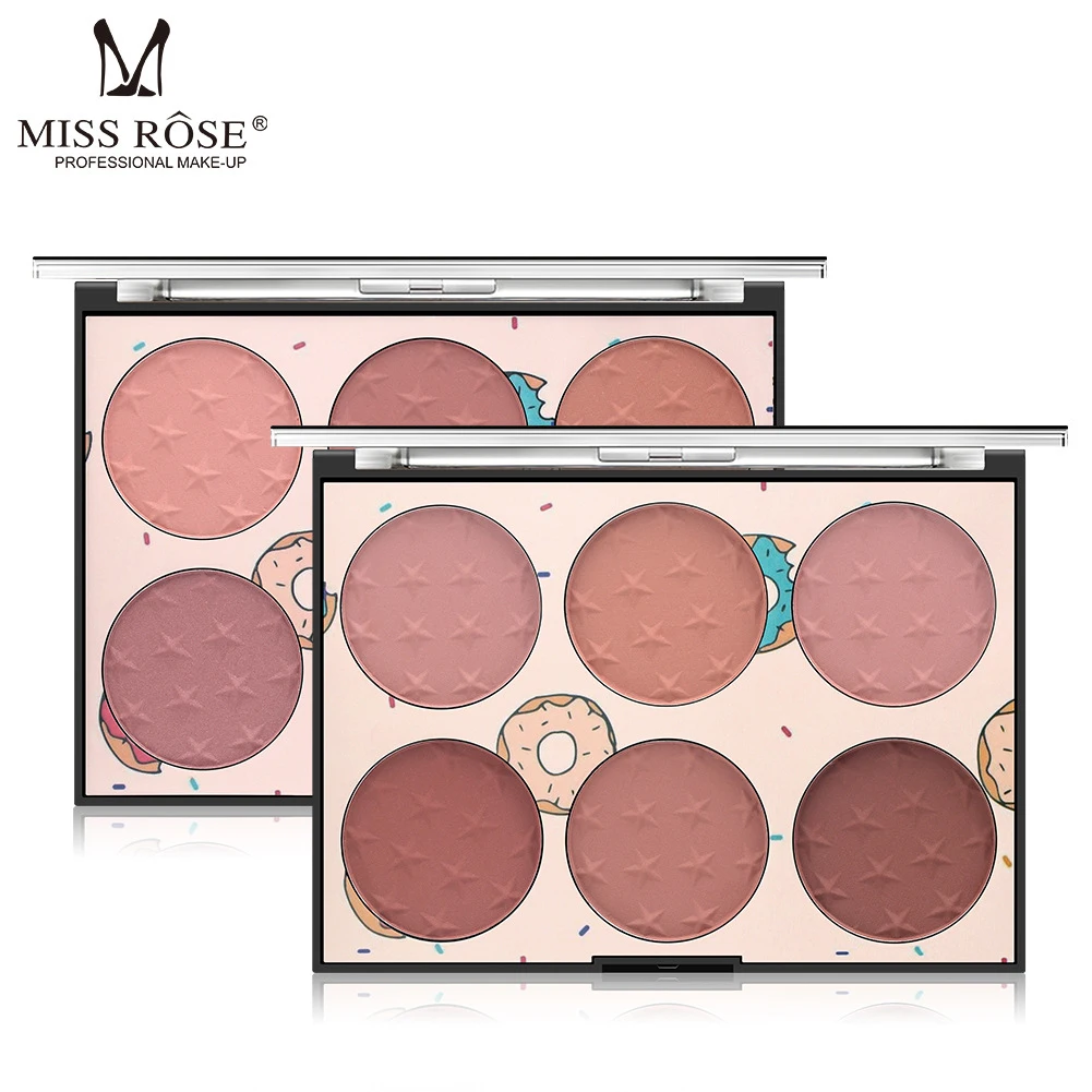 6 Colors Natural Blush Makeup Blush Palette Long-lasting Transparent Window Skin-friendly Rouge Makeup Box Blush TSLM1