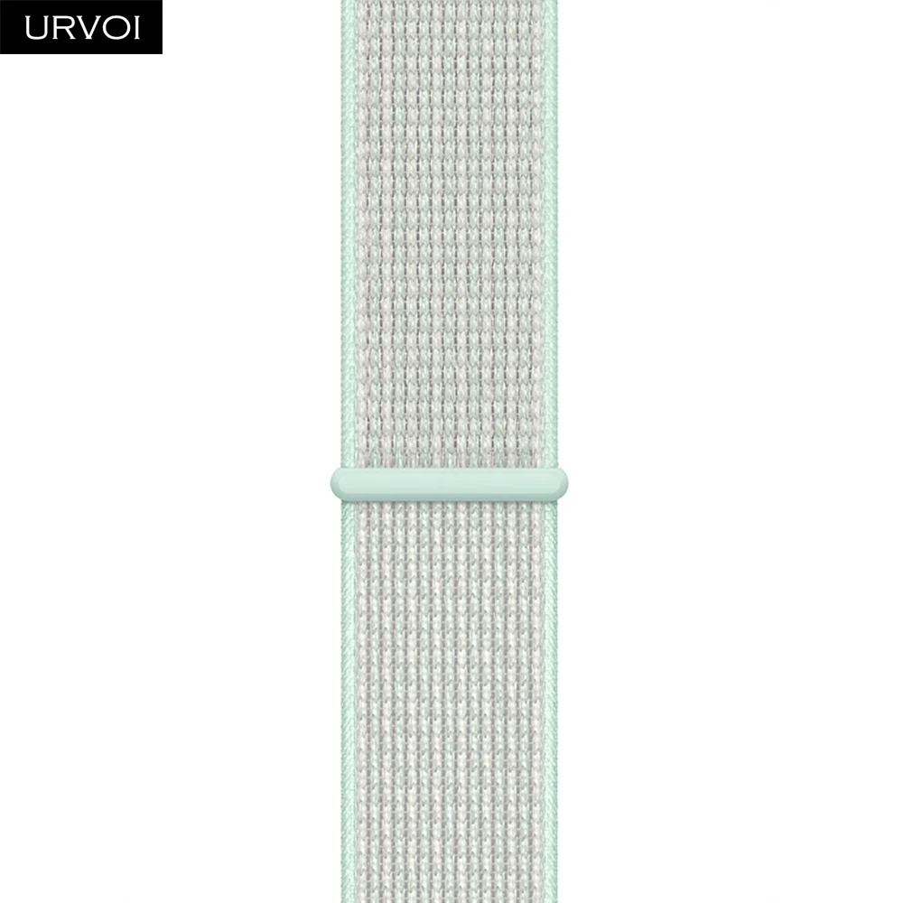 URVOI Спортивная петля для apple watch band series 5 4 3 2 1 светоотражающий ремешок для iwatch двухслойный дышащий тканый нейлон осень - Цвет ремешка: N Teal Tint