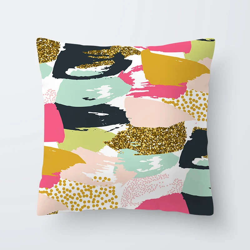 Case Cover Square 45cm*45cm Polyester New Pillow Cases Leaf pattern Printed Pillow Pillowcase Home Decorative zara*women 1pcs