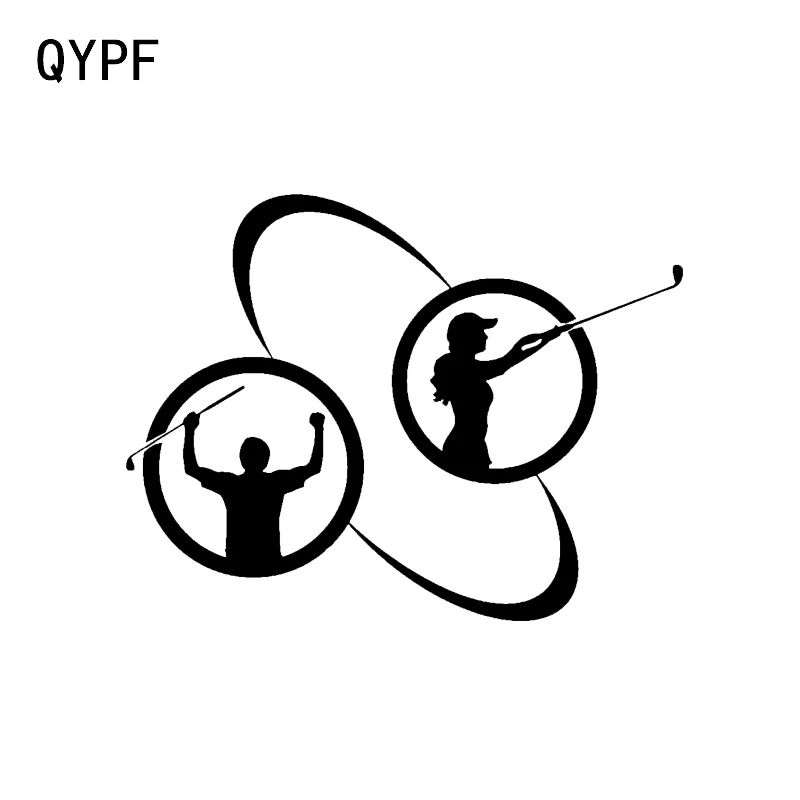 

QYPF 14*10.7CM Sport Golf Fitness Decor Vinyl Car Sticker Graphic Bumper Window Black/Silver Decals C16-1532