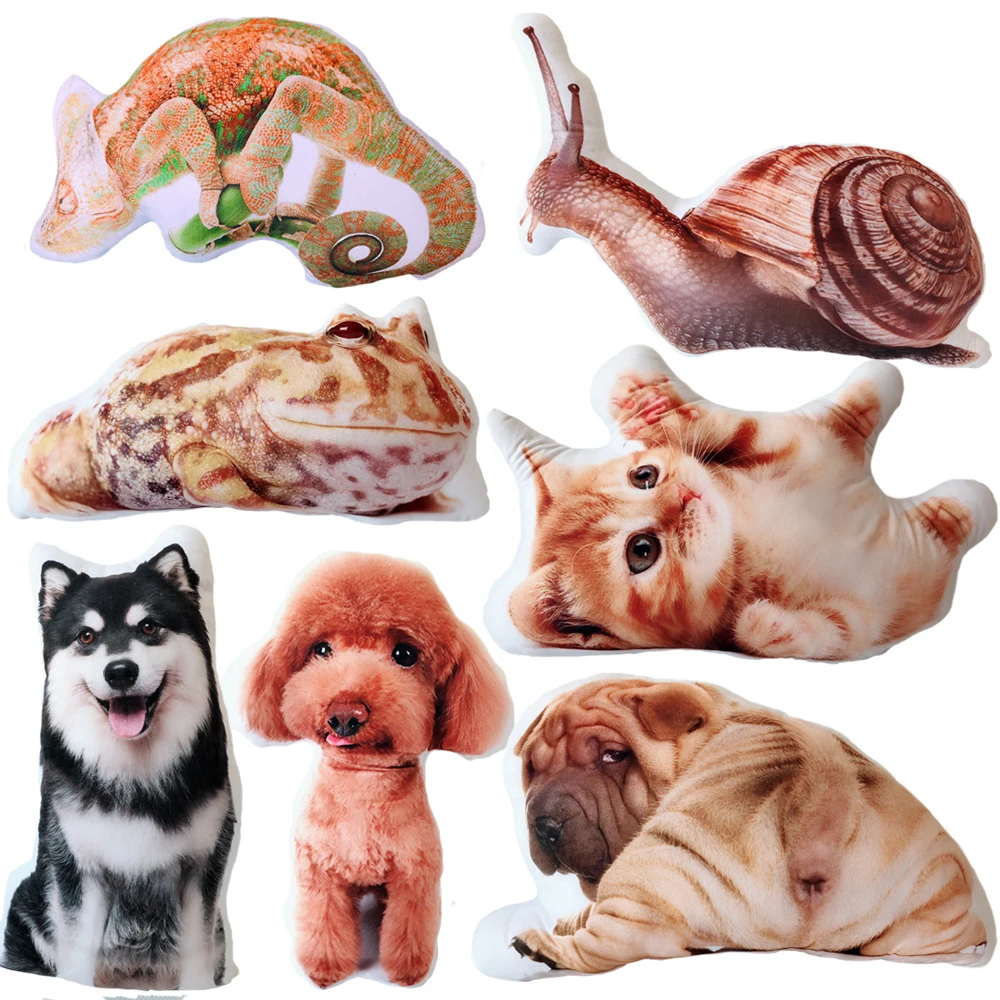

1pc simulation animal plush pillow stuffed soft cartoon Alaska Teddy dog lizard Shar Pei toy sofa cushion for kids birthday gift