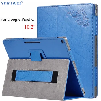

For Google Pixel C 10.2'' Tablet Case Luxury Flowery Print Stand Magnet Cover With Hand Holder For Google Pixel C 10.2 Shell