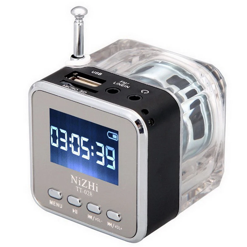 

Mini Speaker Crystal Display Portalble Loud Subwoofer Music MP3 Player Support TF Card USB with FM Radio Subwoofer Loudspeakers